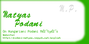 matyas podani business card